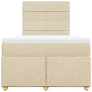 vidaXL krémszínű szövet rugós ágy matraccal 120 x 190 cm