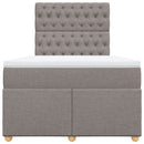 vidaXL tópszínű szövet rugós ágy matraccal 120 x 190 cm