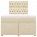 vidaXL krémszínű szövet rugós ágy matraccal 120 x 190 cm