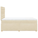 vidaXL krémszínű szövet rugós ágy matraccal 120 x 190 cm