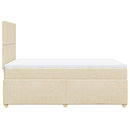 vidaXL krémszínű szövet rugós ágy matraccal 120 x 200 cm