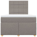 vidaXL tópszínű szövet rugós ágy matraccal 120 x 200 cm