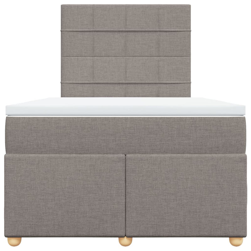 vidaXL tópszínű szövet rugós ágy matraccal 120 x 200 cm