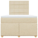 vidaXL krémszínű szövet rugós ágy matraccal 120 x 200 cm