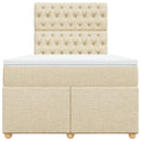 vidaXL krémszínű szövet rugós ágy matraccal 120 x 200 cm