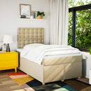 vidaXL krémszínű szövet rugós ágy matraccal 120 x 200 cm