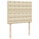 vidaXL krémszínű szövet rugós ágy matraccal 120 x 200 cm