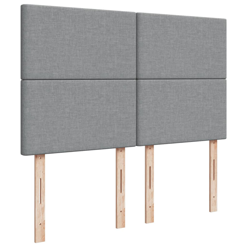 vidaXL világosszürke szövet rugós ágy matraccal 140 x 190 cm