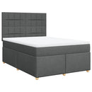 vidaXL sötétszürke szövet rugós ágy matraccal 140 x 190 cm