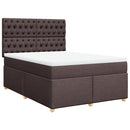 vidaXL sötétbarna szövet rugós ágy matraccal 140 x 190 cm