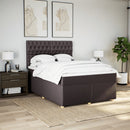 vidaXL sötétbarna szövet rugós ágy matraccal 140 x 190 cm