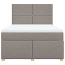 vidaXL tópszínű szövet rugós ágy matraccal 140 x 200 cm