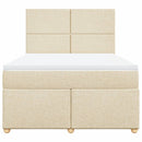 vidaXL krémszínű szövet rugós ágy matraccal 160 x 200 cm