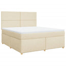 vidaXL krémszínű szövet rugós ágy matraccal 180 x 200 cm