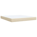 vidaXL krémszínű szövet rugós ágy matraccal 180 x 200 cm