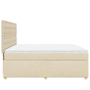 vidaXL krémszínű szövet rugós ágy matraccal 180 x 200 cm