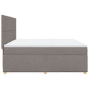 vidaXL tópszínű szövet rugós ágy matraccal 200 x 200 cm
