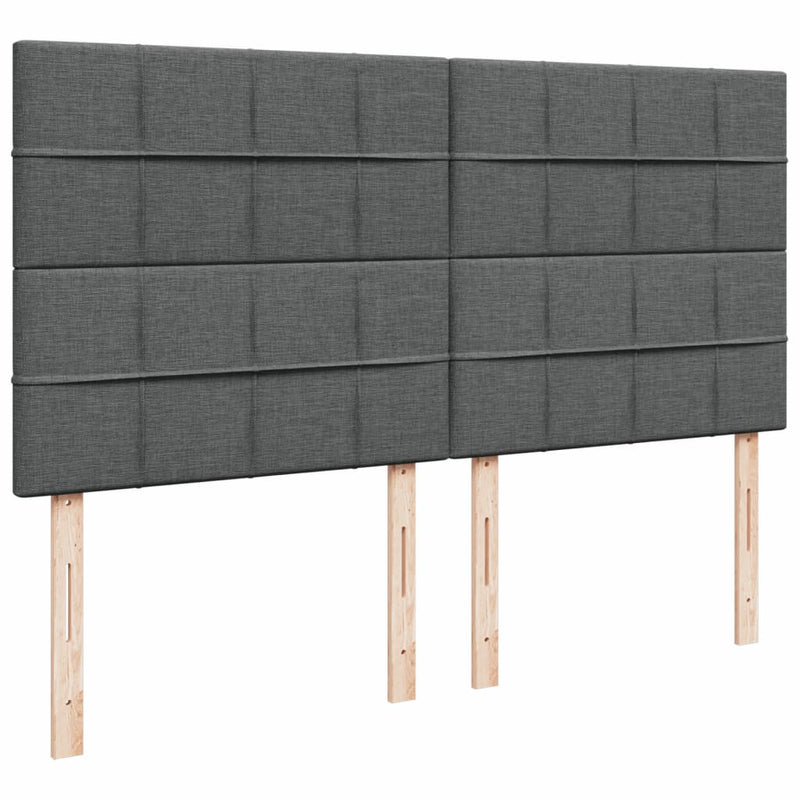 vidaXL sötétszürke szövet rugós ágy matraccal 200 x 200 cm