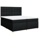 vidaXL fekete szövet rugós ágy matraccal 200 x 200 cm