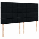 vidaXL fekete szövet rugós ágy matraccal 200 x 200 cm