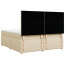 vidaXL krémszínű szövet rugós ágy matraccal 200 x 200 cm