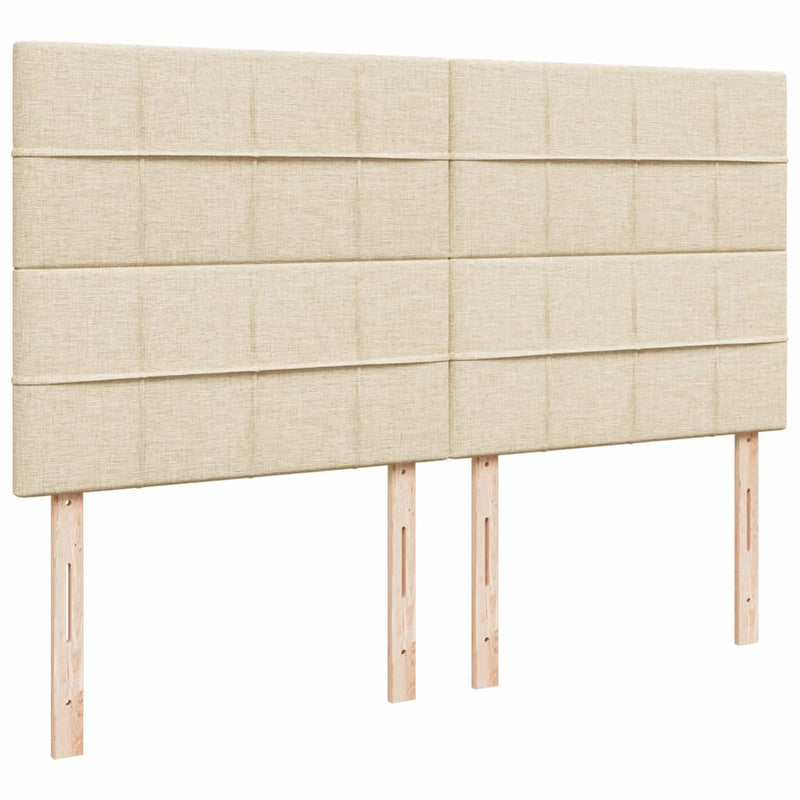 vidaXL krémszínű szövet rugós ágy matraccal 200 x 200 cm
