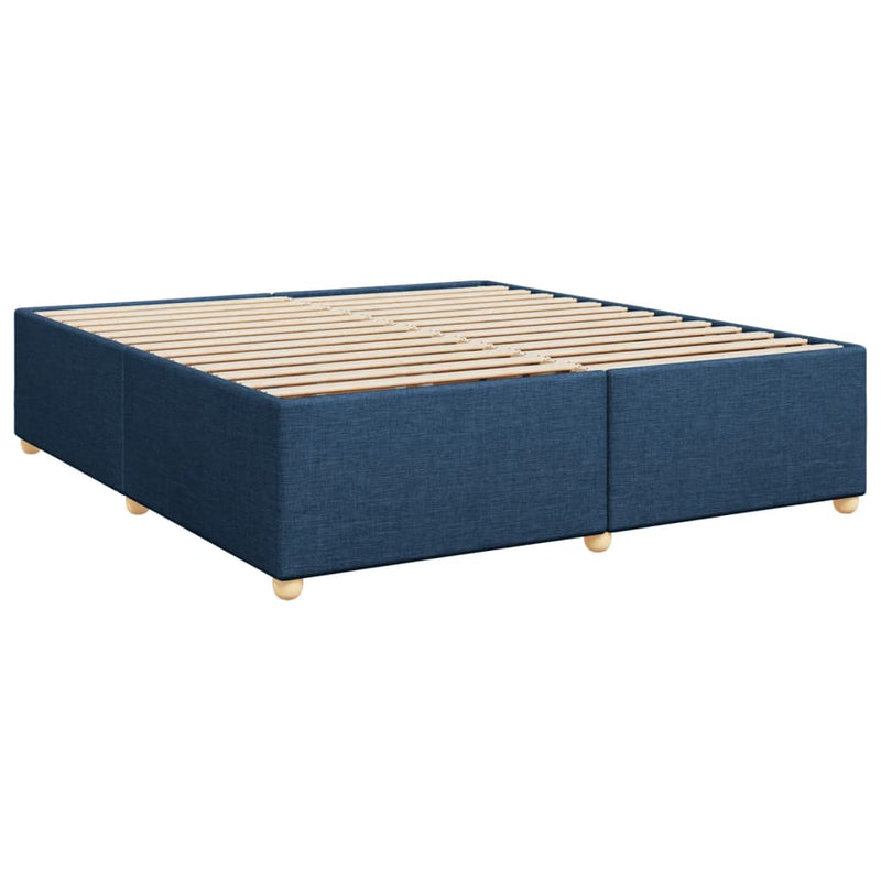 vidaXL kék szövet rugós ágy matraccal 200 x 200 cm