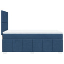 vidaXL kék szövet rugós ágy matraccal 80 x 200 cm