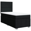 vidaXL fekete szövet rugós ágy matraccal 90x190 cm