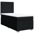 vidaXL fekete szövet rugós ágy matraccal 90x200 cm