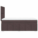 vidaXL sötétbarna szövet rugós ágy matraccal 90 x 200 cm