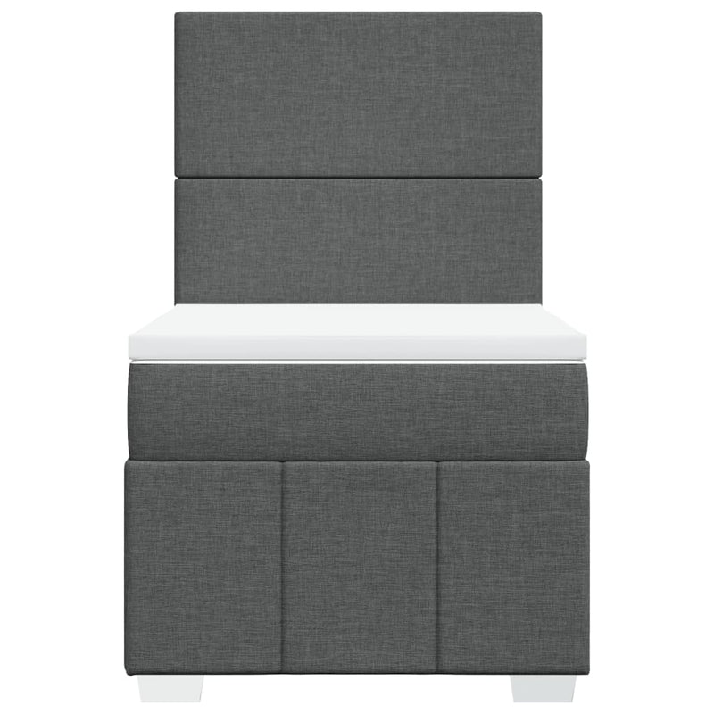 vidaXL sötétszürke szövet rugós ágy matraccal 100 x 200 cm