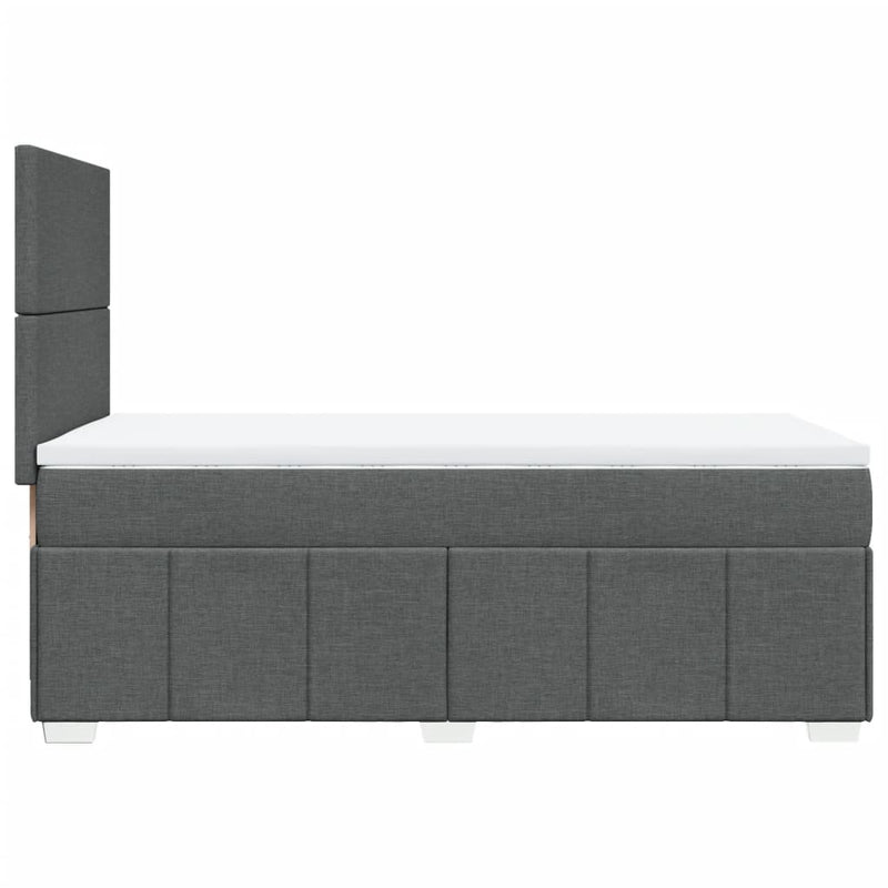 vidaXL sötétszürke szövet rugós ágy matraccal 100 x 200 cm