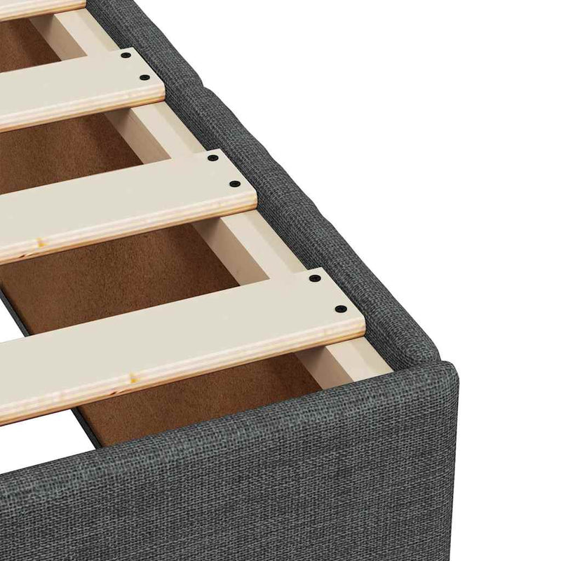 vidaXL sötétszürke szövet rugós ágy matraccal 100 x 200 cm