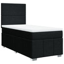 vidaXL fekete szövet rugós ágy matraccal 100 x 200 cm