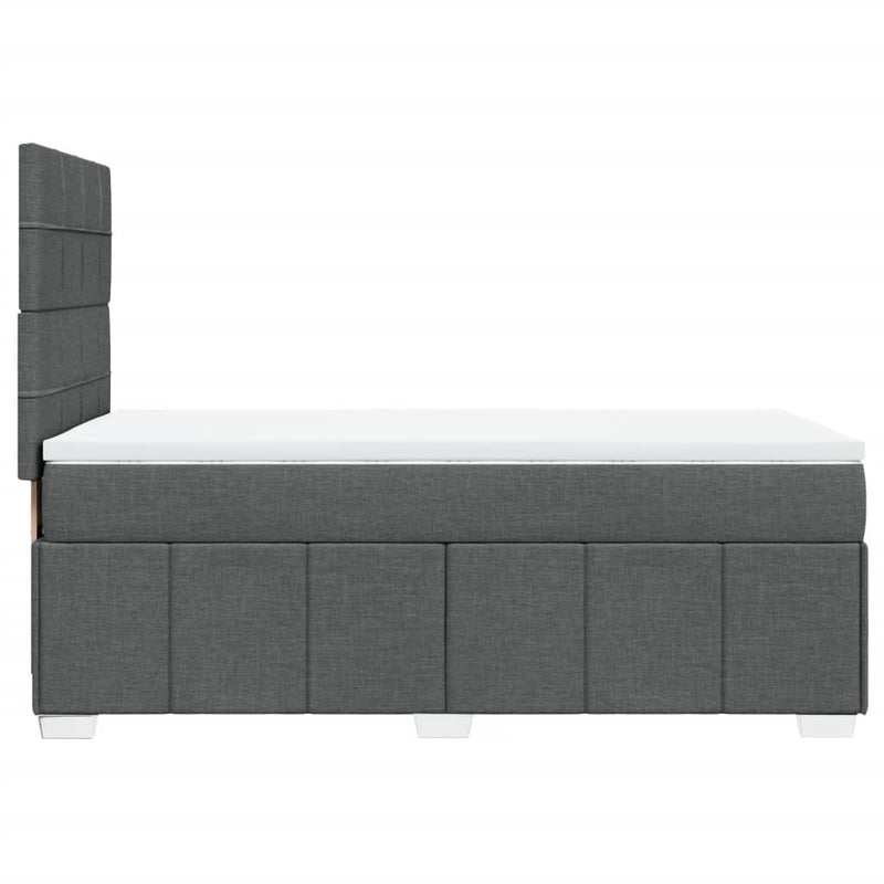 vidaXL sötétszürke szövet rugós ágy matraccal 100 x 200 cm