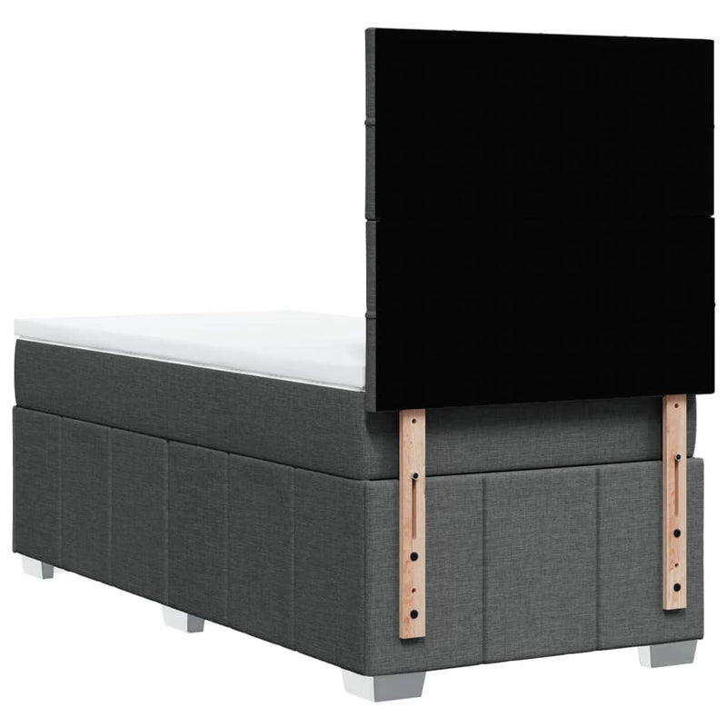 vidaXL sötétszürke szövet rugós ágy matraccal 100 x 200 cm