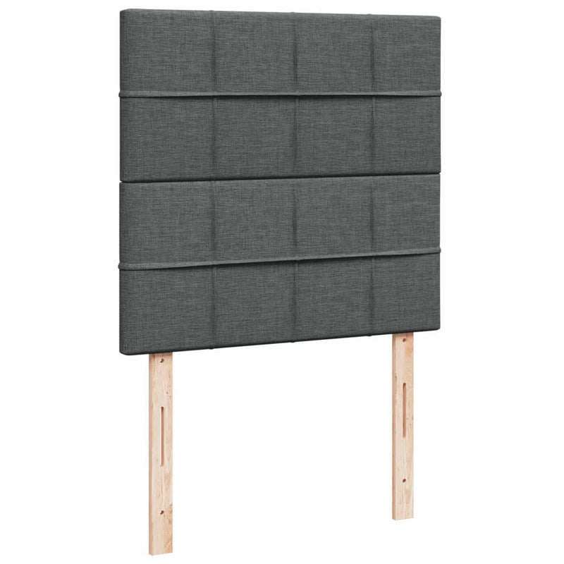 vidaXL sötétszürke szövet rugós ágy matraccal 100 x 200 cm