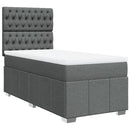 vidaXL sötétszürke szövet rugós ágy matraccal 100 x 200 cm