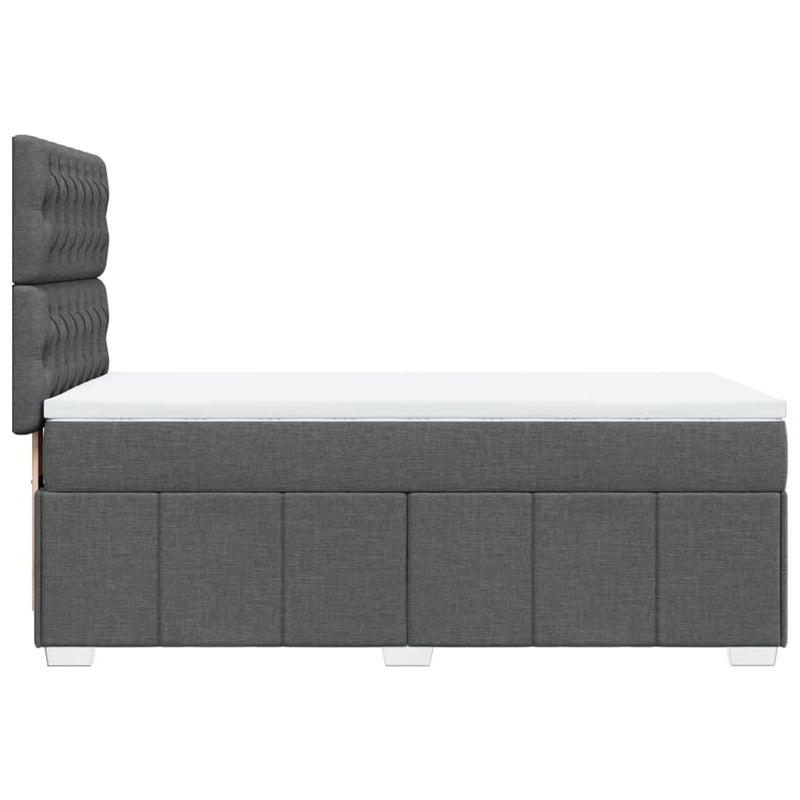 vidaXL sötétszürke szövet rugós ágy matraccal 100 x 200 cm