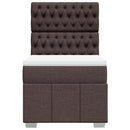 vidaXL sötétbarna szövet rugós ágy matraccal 100 x 200 cm