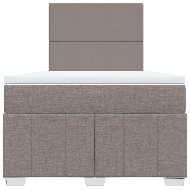 vidaXL tópszínű szövet rugós ágy matraccal 120 x 190 cm