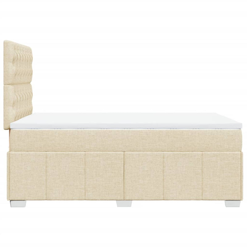 vidaXL krémszínű szövet rugós ágy matraccal 120 x 190 cm