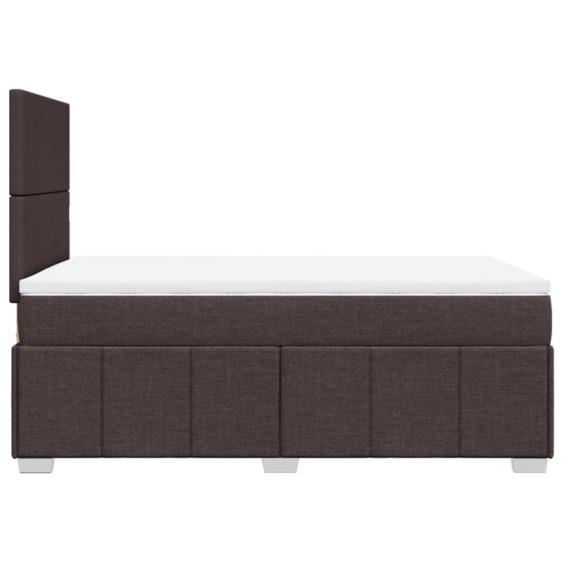 vidaXL sötétbarna szövet rugós ágy matraccal 120 x 200 cm