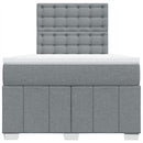 vidaXL világosszürke szövet rugós ágy matraccal 120 x 200 cm