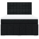 vidaXL fekete szövet rugós ágy matraccal 140 x 190 cm