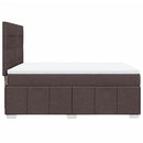 vidaXL sötétbarna szövet rugós ágy matraccal 140 x 190 cm