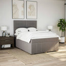 vidaXL tópszínű szövet rugós ágy matraccal 140 x 190 cm