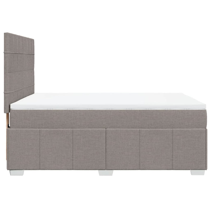 vidaXL tópszínű szövet rugós ágy matraccal 140 x 200 cm