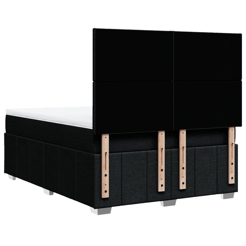 vidaXL fekete szövet rugós ágy matraccal 160x200 cm